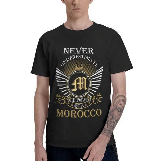 Camiseta "Nunca subestimes a Marruecos" para hombre, camiseta gráfica de manga corta, camisetas marroquíes orgullosas de su patriótica, camiseta de algodón, ropa superior.
