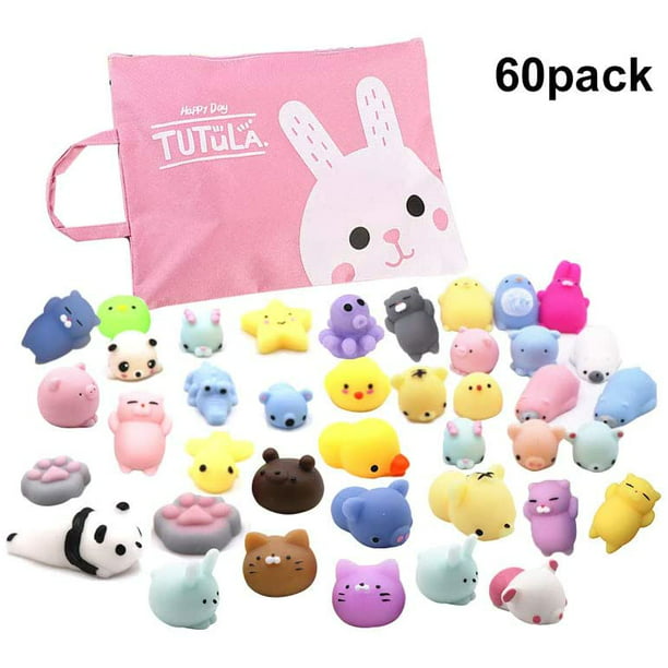 TURNADA Siwo 60pcs Mochi Toys,Assorted Animal Squishies and Storage Bag,Stress Relief Toy and Best Gift for Kids - Walmart.com