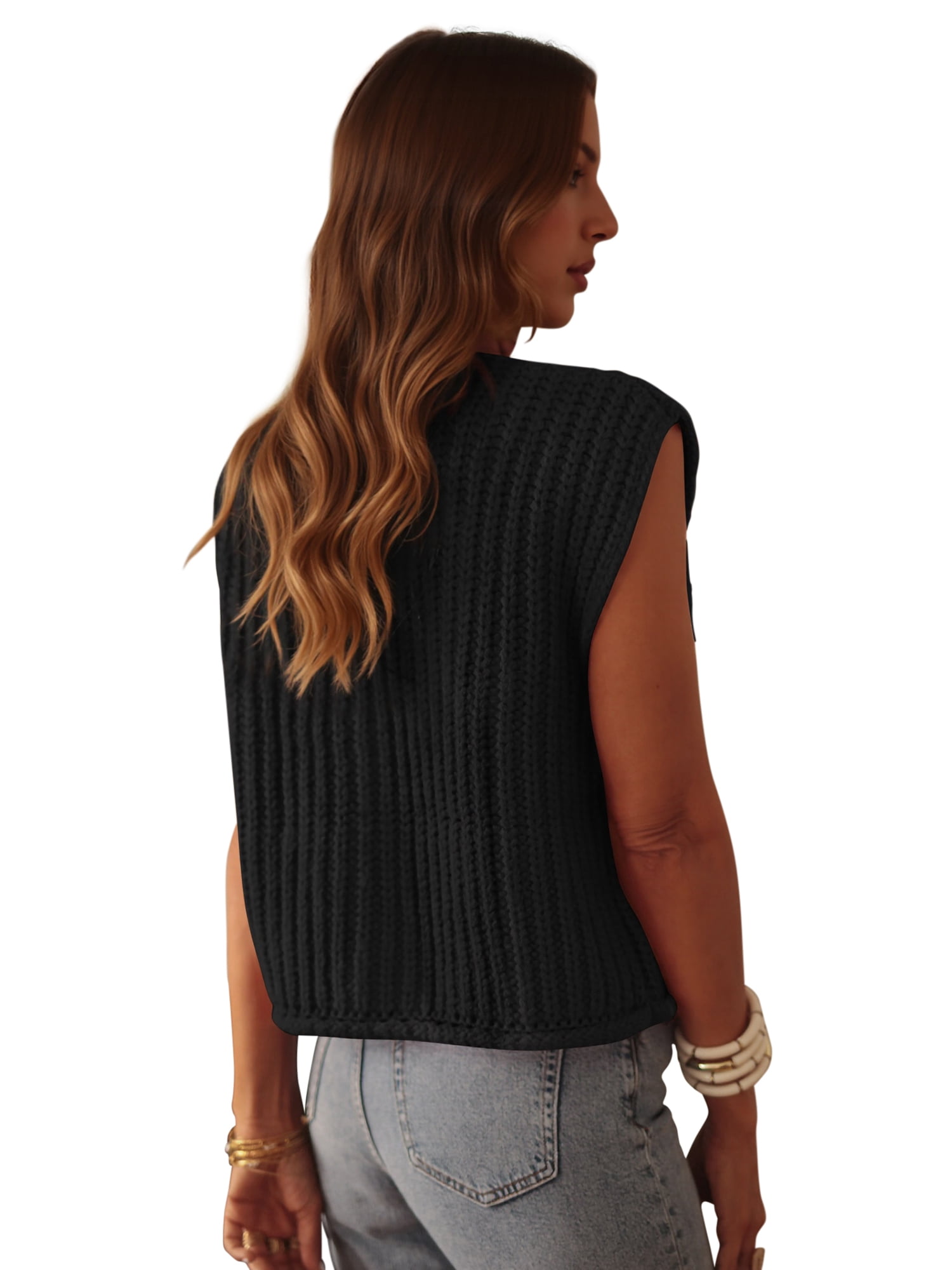 PRETTYGARDEN Women's Sleeveless Button Down Sweater Vest, Sizes S-XXL