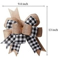 thumbnail image 2 of LOKESI Black White Buffalo Plaid Burlap Wreath Bow Double Layed Gift Bows Wreath Bow Wall Ornaments Christmas Tree Topper Bows for Holiday Home Front Door Decorations,12x9.4inch,Small, 2 of 5