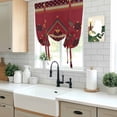 thumbnail image 5 of Red Tie Up Curtains 45 Inches Long, Kitchen Window Curtains Over Sink, Boho Vintage Ethnic Tribe Abstract Art Retro Small Window Curtains Shade Balloon Curtains Valances for Bedroom/Cafe 34"x45", 5 of 8