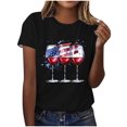 thumbnail image 2 of Fartey American Flag Graphic Tees for Women 4th of July Short Sleeve Patriotic Tops Loose Casual Independence Day Crew Neck T-Shirts Fashion Festival Tshirt Black M, 2 of 4