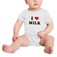 thumbnail image 2 of I Heart Milk Love Food Funny Cute Baby Clothes (White, 12-18 Months), 2 of 5