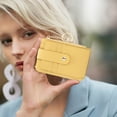 thumbnail image 3 of New Release,Storage Trunks & Bag,Card Bag Overseas ID Bag, Large Capacity Wallet with Card Slots, Solid Color Small Card Holder for Travel and Daily Use, | Pu, Yellow-278 MIANHT, 3 of 8