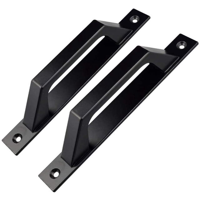 Juego de 2 tiradores negros para puertas de jardín de madera, 200 mm