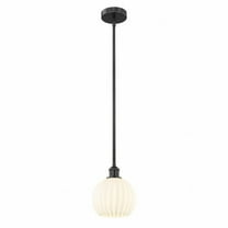 Innovations Lighting - White Venetian - 1 Light Stem Hung Mini Pendant In Modern