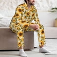 thumbnail image 7 of Naloa Scottish Plaid Sunflower Men’s Pajamas Set - Long Sleeve Button Down Sleep Shirt and Pajama Bottoms Sleepwear Set-Medium, 7 of 7