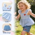 thumbnail image 2 of Younger Tree Baby Girl Clothes Outfits Summer Sleeveless Ruffle Bowknot Dress Top Shorts Set 2PCS for 18-24 Months, 2 of 9