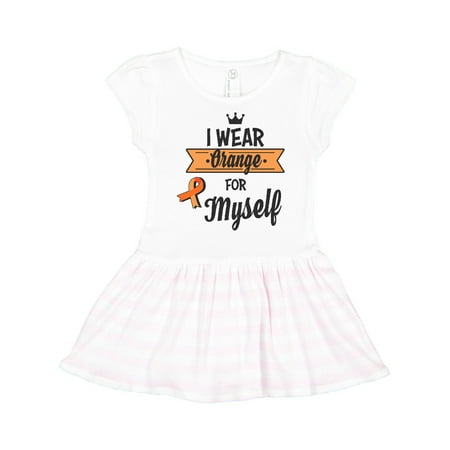 

Inktastic I Wear Orange For Myself Leukemia Cancer Gift Toddler Girl Dress