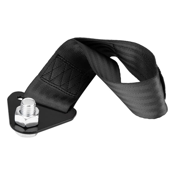 Correa de remolque universal para carreras, cuerda de remolque de alta resistencia para parachoques delantero y trasero, color negro Ecomeon no