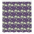 thumbnail image 2 of Ambesonne Magnolia Shower Curtain, Retro Garden Art Blossoms, 69"Wx70"L, Pale Green and Plum, 2 of 4