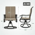 thumbnail image 5 of ELPOSUN Patio Swivel Chairs Set of 2, Outdoor Dining Chairs High Back All Weather Breathable Textilene Outdoor Swivel Chairs with Metal Rocking Frame for Lawn Garden Backyard Deck, Khaki, 5 of 7