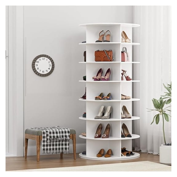 Rotating Shoe Rack Tower - 7-Tier 360° Spinning Shoe Organizer for Entryway, Bedroom, 36 Pairs Capacity, Space Saving Carousel Display