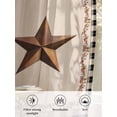 thumbnail image 6 of Sheer Curtains 45 Inch Length, Western Texas Star Retro Semi Sheer Curtains Light Filtering Window Treatment, Rustic Vintage Berry Black Beige Plaid Privacy Voile Drapes for Living Room 52x45 Inch, 6 of 7