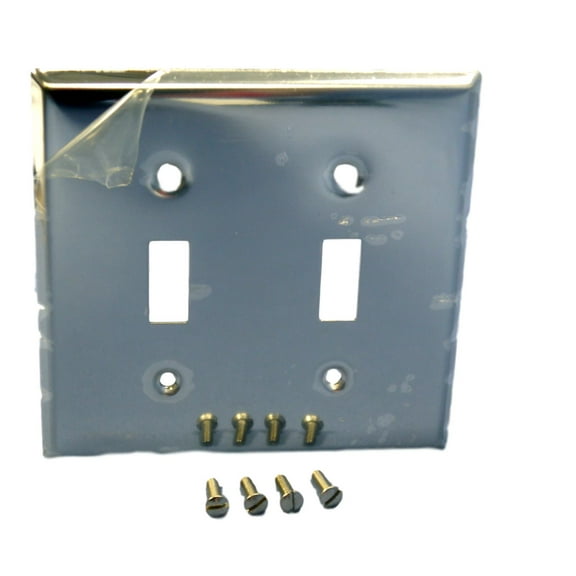 Leviton 1909 Chrome-Plated Steel 2-Gang Toggle Switch Wallplate Cover