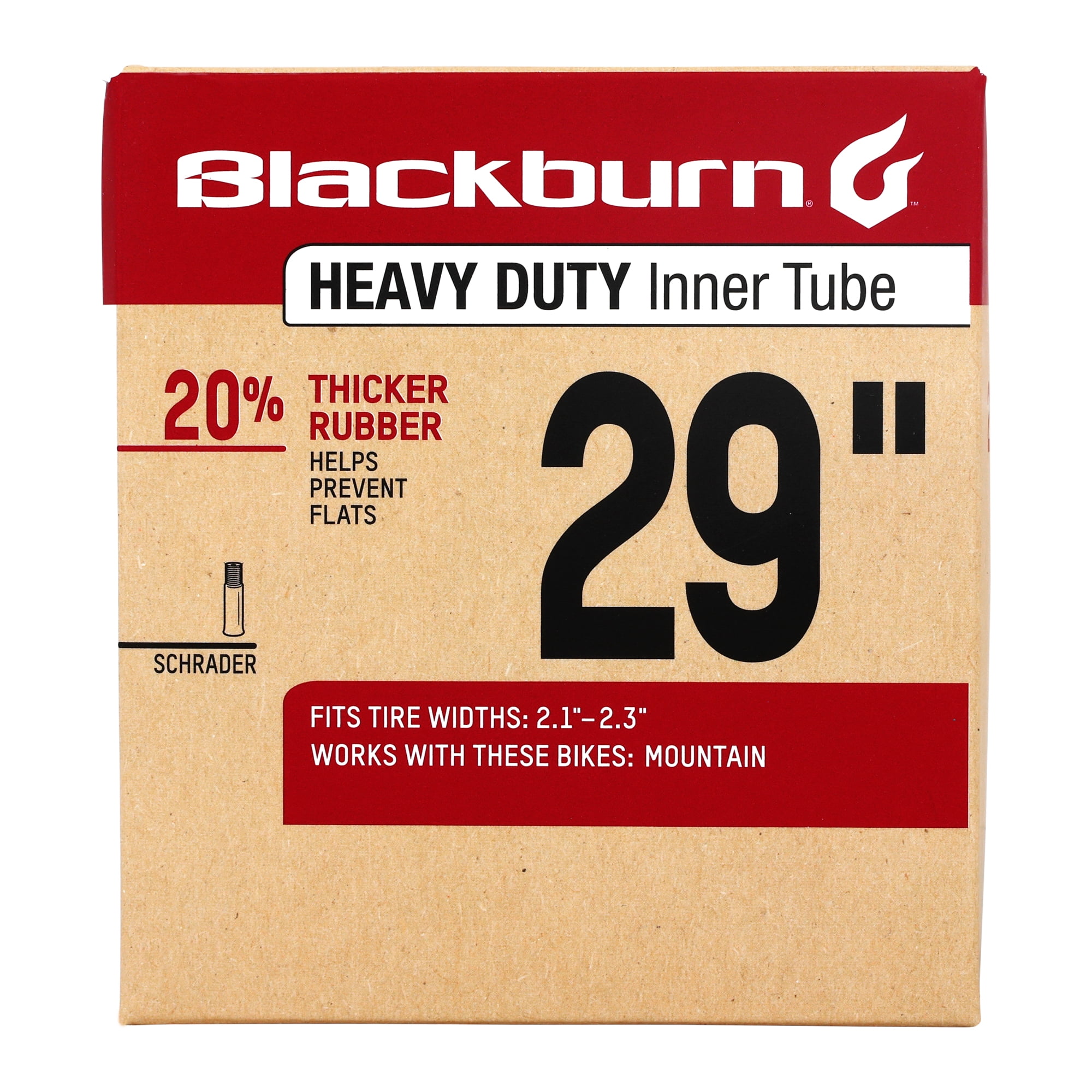 (4 pack) Blackburn Heavy Duty 29" Bicycle Inner Tube, Schrader Valve, Black