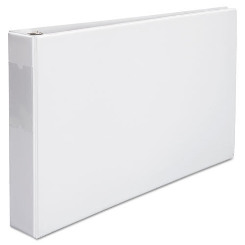 Universal Ledger, 2' Capacity, 20.19x11.57x3.01, Round 3-Ring Binder with Label Holder, White