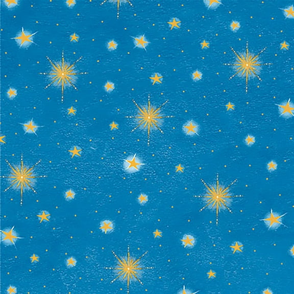 Quilting Treasures Three Wise Men Stars Blue 100% Cotton Fabric sold by the yard