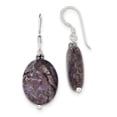 thumbnail image 1 of Beautiful Sterling Silver Dark Charoite Earrings, 1 of 2