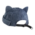 thumbnail image 4 of Gorra Docker, gorro ajustable con borde enrollable, sin ala, para picnic y fiestas Azul oscuro, 4 of 8