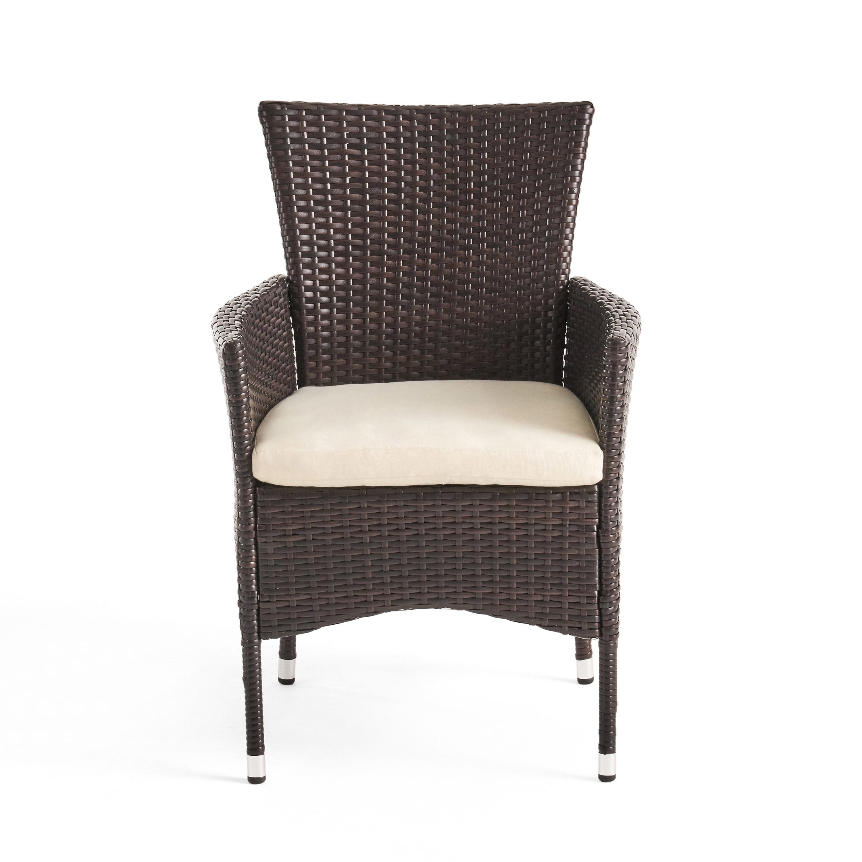 Dining Chairs Set of 2, Outdoor Clementine PE Wicker Patio Dining Chairs for Patio Garden, Multibrown