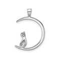 thumbnail image 3 of Sterling Silver Cat and Crescent Moon Pendant Necklace for Women, Minimalist Feline Jewelry with Mystical Celestial Lunar Symbol, Spiritual Animal Amulet for Night and Intuition Lovers, 3 of 6