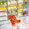 thumbnail image 4 of Fridge Drawer Box Clear - 8PCS Fridge Organizer Freezer Container with Drainer, 4 of 9