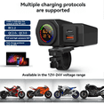 thumbnail image 5 of USB Socket Motorcycle Handlebar & Rear Mirror Waterproof Fast Charger Phone Power Adapter Digital Voltmeter Thermometer, 5 of 5