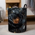 thumbnail image 5 of Vintage Flower Design  Print Laundry Basket  Storage Bin  Foldable Large Capacity Round Hamper for Bedroom Laundry Room Dorm, 5 of 9