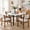 White&White,Walnut c, variant on 5-Piece Dining Set With 42" Round Table and 4 White PU Chairs for Dining Room