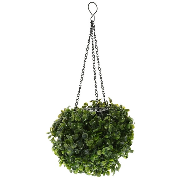 Solar Powered Hanging Green Ball Light for Decor with Realistic Texture and Strong Chain