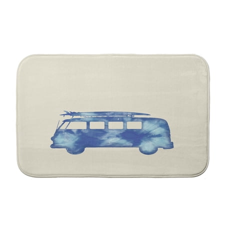 Simply Daisy 24 x 17 Plush Microfiber Blue Beach Drive Bath Mat