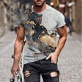 thumbnail image 1 of Qertyioot T-shirt à Manches Courtes Imprimé pour Hommes Col Rond Mode Décontractée Manches Courtes Été Liquidation, 1 of 5
