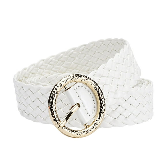 Women's Glitter Braided Belt Fashion Woven Strap Leather Waistband for Dresses Jeans Pants Stylish Accessory