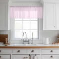 thumbnail image 3 of Pink White Stripe Valance Curtains for Kitchen/Living Room/Bathroom/Bedroom Window, Rod Pocket Small Topper Half Short Window Curtains Voile Sheer Scarf, Modern Minimalist Geometric Striped 60"x18", 3 of 8