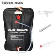 Schanno Camping Shower, 5 Gallon/20L Portable Solar Heating Shower Bag for Outdoor Beach Swimming Traveling Hiking, Black