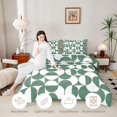 thumbnail image 4 of Castle Fairy Boho Split Circle Queen Comforter Set 3 Pieces,Tribal Curved Comforter Sets Queen,Sage White,Reversible,1 Comforter and 2 Pillowcases, 4 of 6