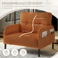 thumbnail image 4 of Pawverly Corduroy Accent Chair, Ergonomic Wide Seat Single Sofa Chair, Upholstered Lounge Chair for Living Room and Bedroom, Orange, 4 of 8