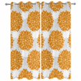 thumbnail image 4 of Outdoor Curtains for Patio Waterproof Yellow Dahlia Flowers Indoor/Outdoor Curtain Tiebacks Grey Floral Privacy Curtain Sun Block Grommet Drapes for Pergolas Gazebo Porch Balcony 2 Panel 54x108 Inch, 4 of 9