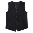 thumbnail image 6 of Boy's Formal Suit Vest Solid Dress Waistcoat Vest with Pockets for Wedding Pageant and Performance Elegant Sleeveless with Adjustable Back, Size 3-17 Years,Color:Black,16-17 Years, 6 of 7