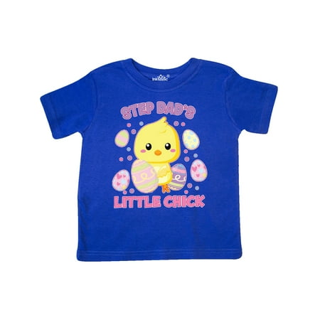 

Inktastic Step Dad s Little Chick Cute Easter Chick with Colorful Eggs Gift Toddler Boy or Toddler Girl T-Shirt