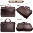 thumbnail image 4 of Full Grain Leather Briefcase for Men, Business Messenger Bag Laptop Bag Attache Case, Fits 15.6 Inch Laptop, 4 of 7