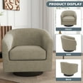 thumbnail image 6 of UIXE Swivel Barrel Accent Chair, Modern Round Linen Arm Chair for Living Room, Bedroom, Comfy Club Reading Chairs, Light Brown, 6 of 6