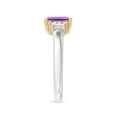 thumbnail image 3 of ANGARA Natural 0.9 Ct. Amethyst with Diamond Classic Ring in 14K White & Yellow Gold for Women (Ring Size: 4.5), 3 of 9