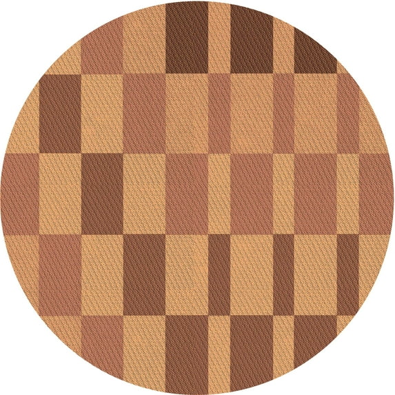 Ahgly Company Indoor Round Patterned Carrot Orange Area Rugs, 6' Round