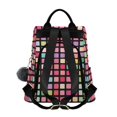 thumbnail image 2 of FORMRS Women's Travel Backpack Purse Anti-Theft Hidden Pockets Casual Shoulder Bag, Colorful Block Pattern, 2 of 7