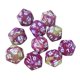 thumbnail image 2 of Juego de poliédricos acrílicos de 16 mm, 20 lados con números digitales, suministros para juegos de rol, paquete Rojo púrpura, 2 of 9