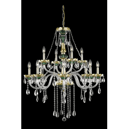 - Pendants Porch 12 Light With Clear Crystal Royal Cut Green size 33 in 720 Watts - World of Classic