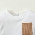 thumbnail image 3 of Gibobby Conjunto térmico bebé Camiseta de manga corta de retazos para niños pequeños, camisetas, pantalones cortos, trajes para niños(Blanco, 3-6 Meses), 3 of 5