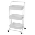 thumbnail image 1 of 3-Tier Metal Trolley Rolling Cart Rack Storage Trolly Mesh Bottom Tray On wheel For Kitchen& Hair Salons, 1 of 9